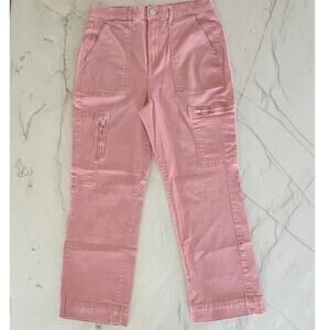 Pink Cropped Express Cargo Cigarette Capri Pants Women Size 10
